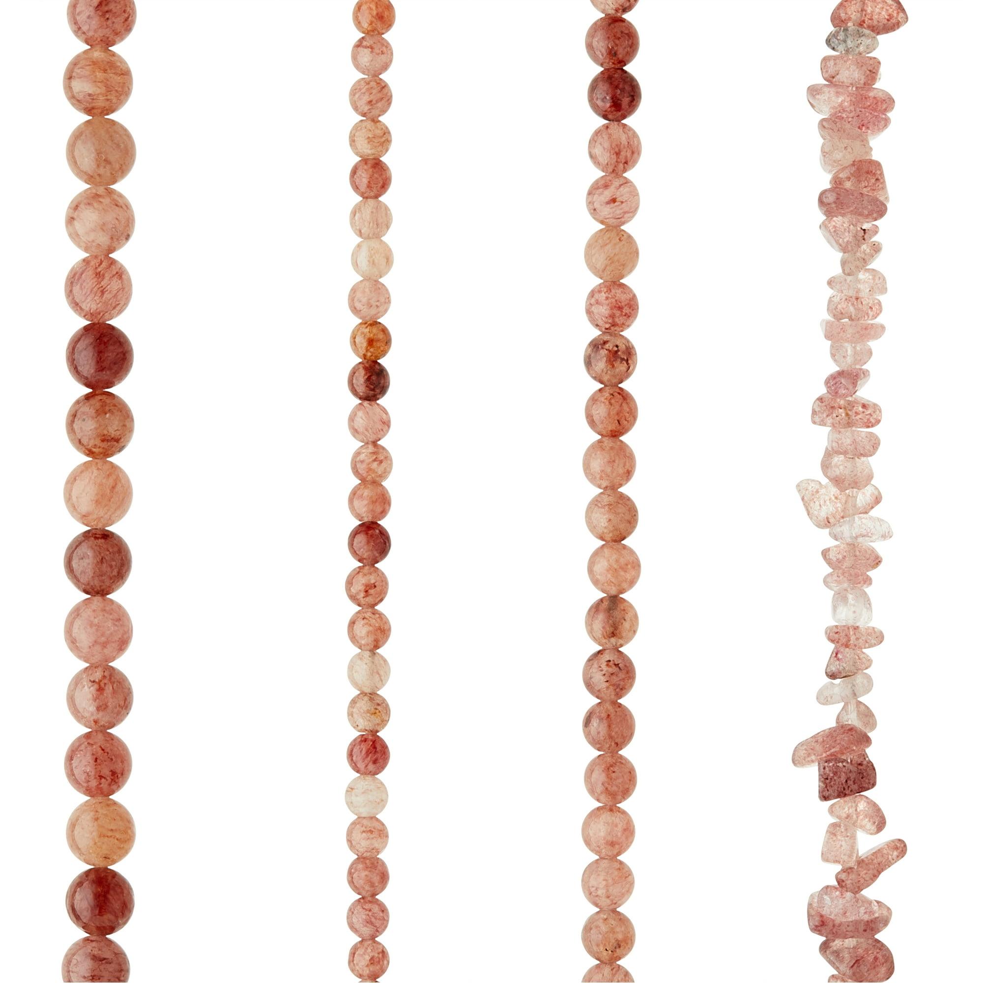 Strawberry Quartz Semi-Precious Beads Value Pack by Bead Landing™