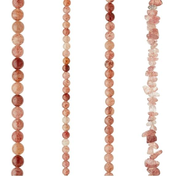 Strawberry Quartz Semi-Precious Beads Value Pack by Bead Landing™