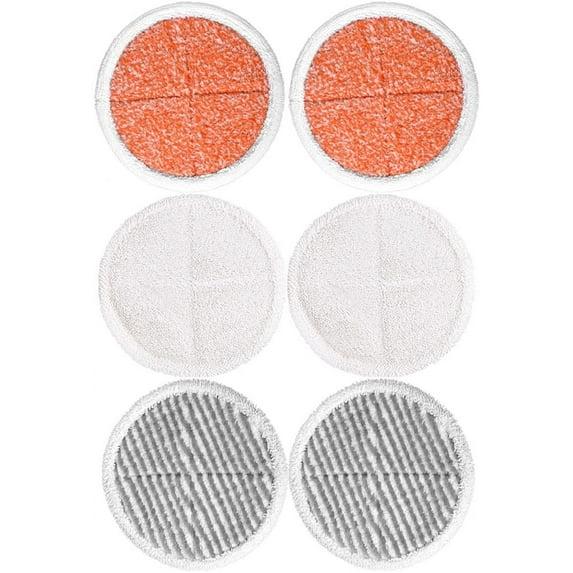 6 Pack 2124 2037 2039A 20399 20391 Steam Mop Pads Replacement Compatible with Bissell Spinwave Hard Mop Cleaner