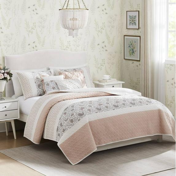 Madison Park Dawn 6 Piece Cotton Percale Quilt Set with Throw Pillows