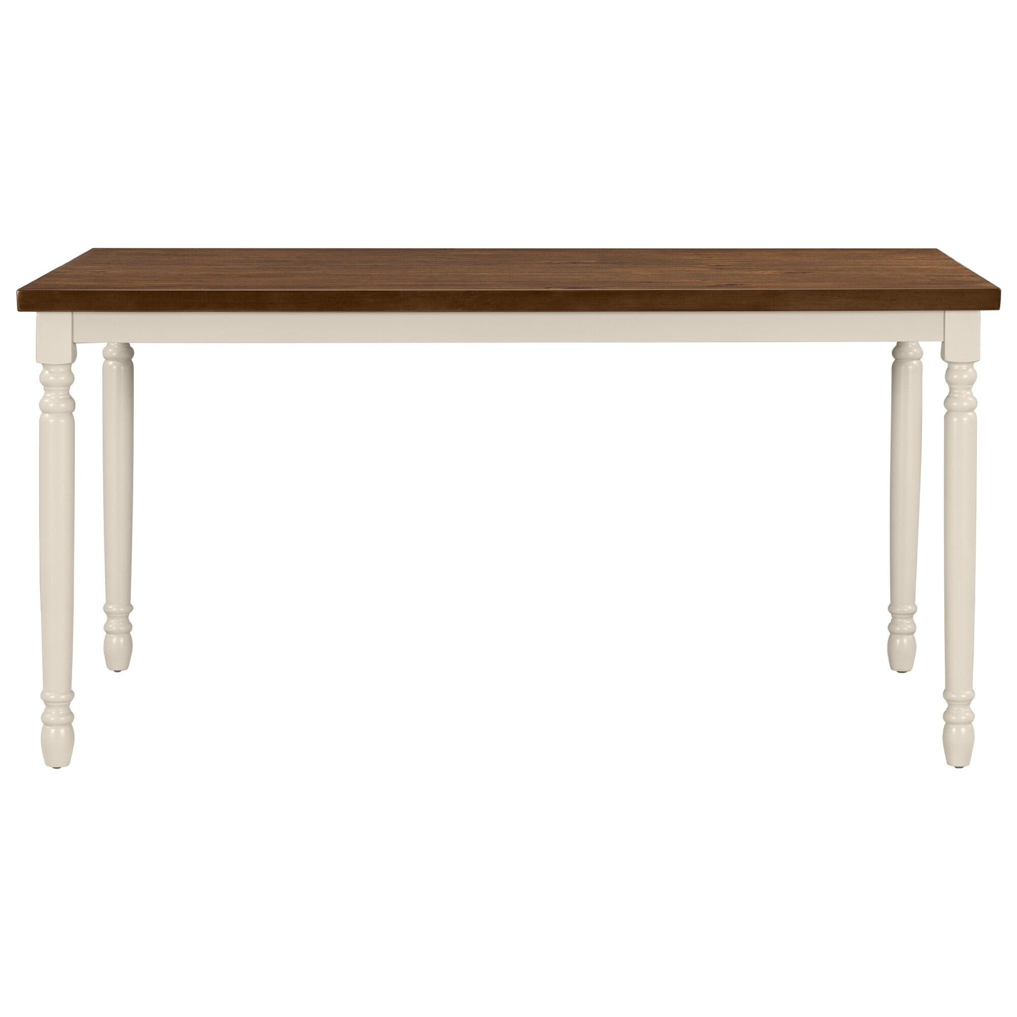 6-Piece Dining Set Brown+Cottage White