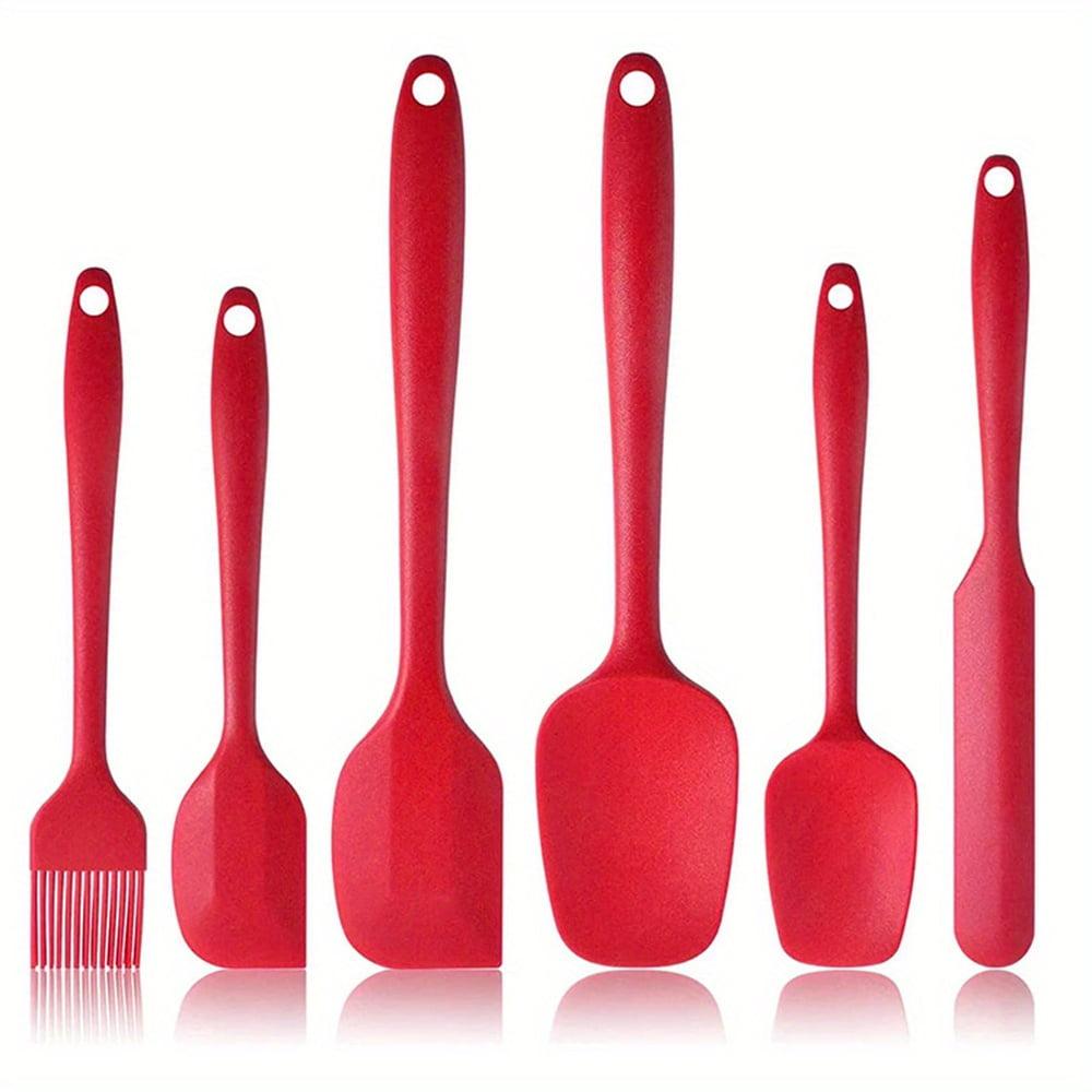 6-Piece Red Silicone Heat Resistant Baking Tools Set