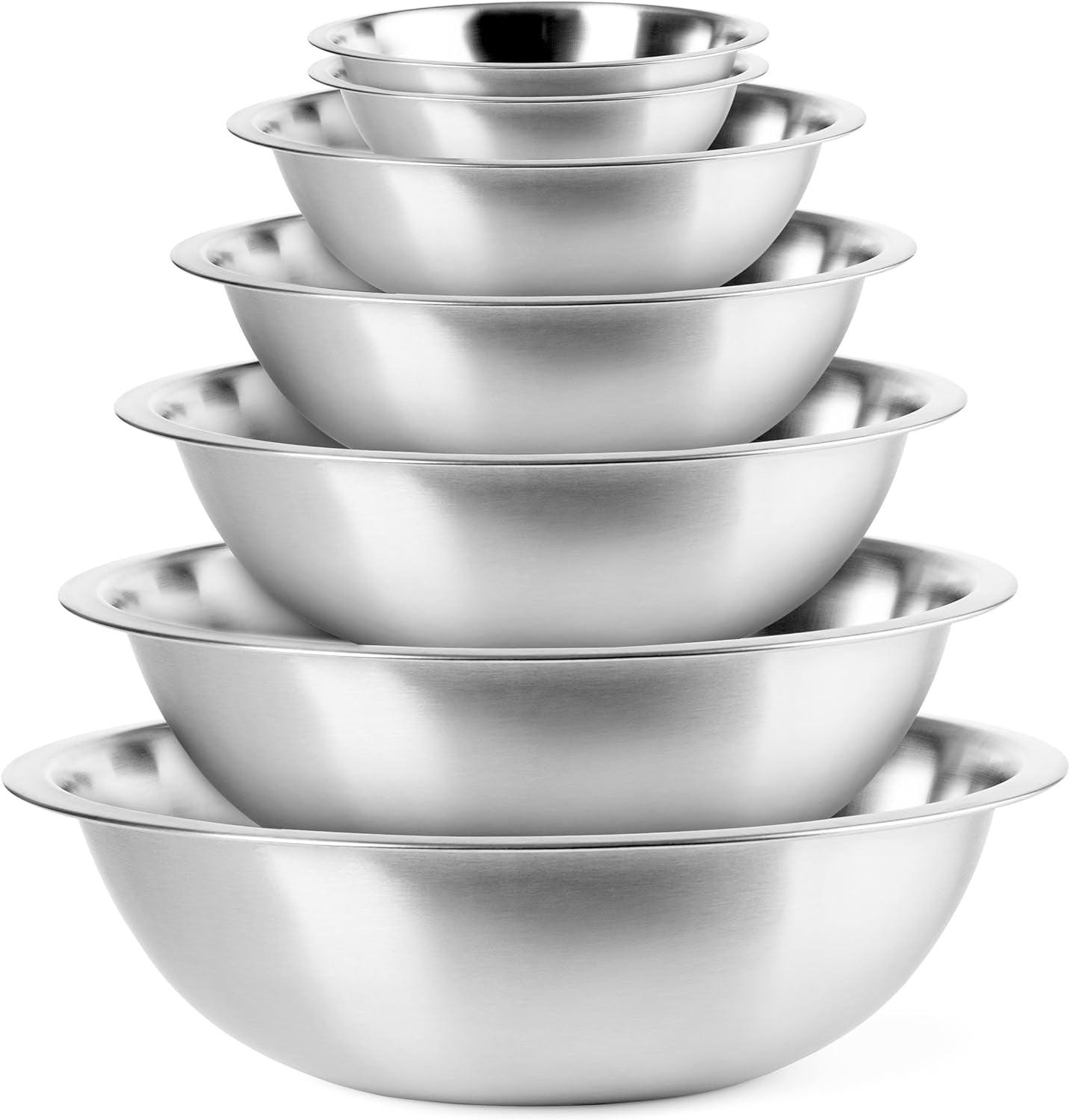 7-Piece Stainless Steel Nesting Mixing Bowls Set