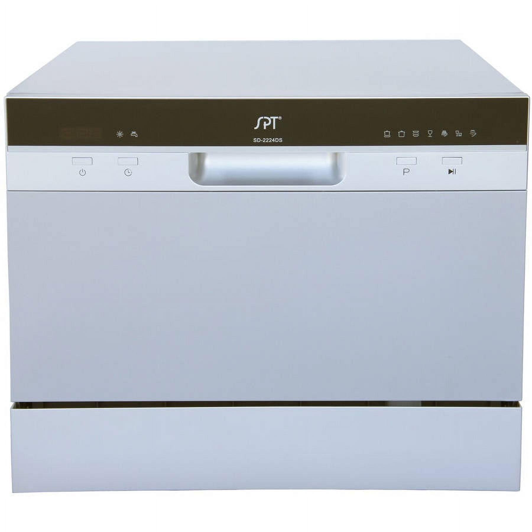 Silver 6-Place Setting Countertop Dishwasher with LED Display