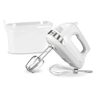 Hamilton Beach 6 Speed Hand Mixer Snap-On Case White 62629: Handheld Mixer for Kitchen, 275W, Dishwasher-Safe Parts