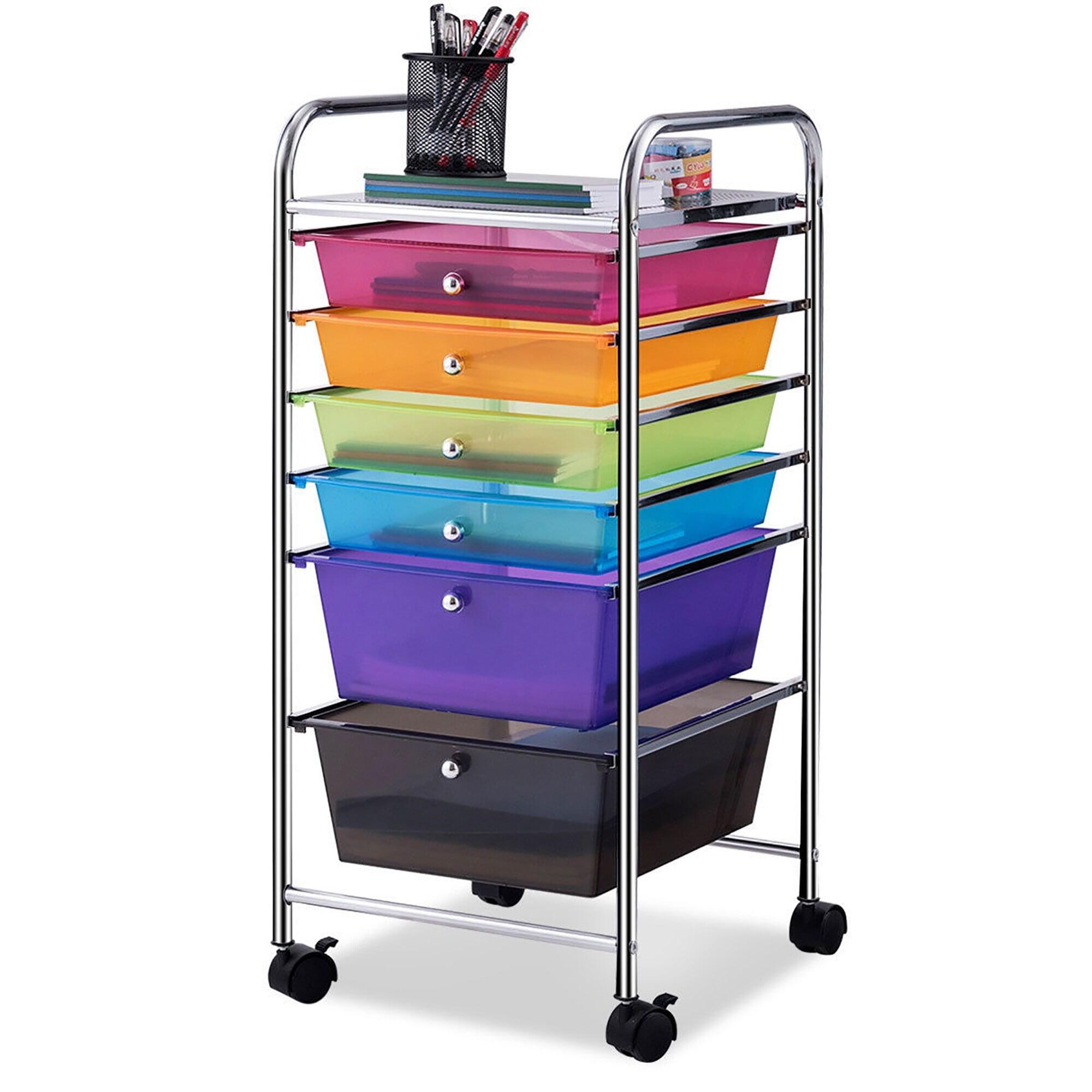 Rainbow 6-Drawer Rolling Storage Cart with Lockable Wheels