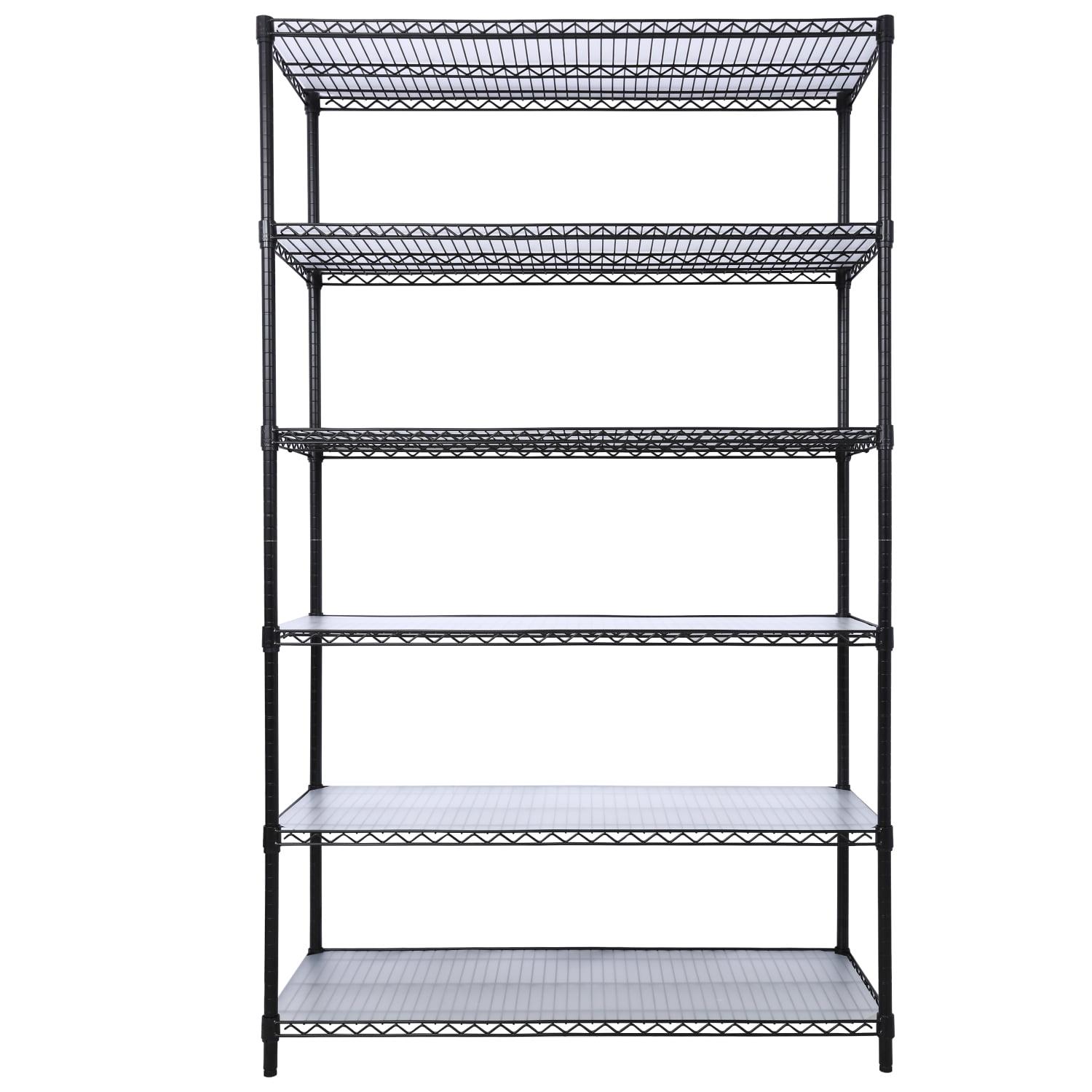 6 Tier 6000lbs Capacity Storage Shelves, Adjustable Garage Storage Shelving With Wheels, Metal Wire Shelving Unit, For Warehouse, Pantry