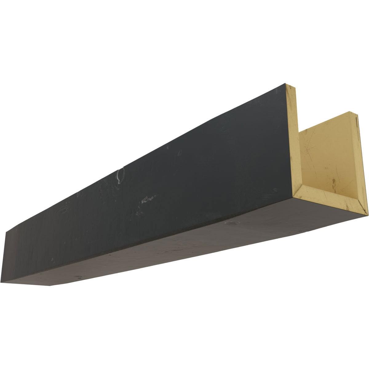 6"W x 12"H x 12'L 3-Sided (U-beam) Knotty Pine Endurathane Faux Wood Ceiling Beam, Aged Ash