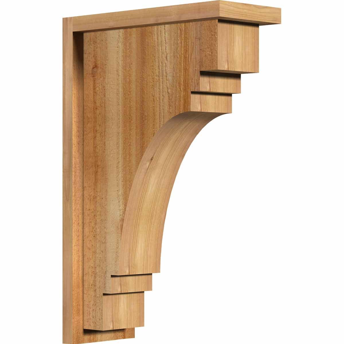 6"W x 14"D x 22"H Pescadero Rough Sawn Corbel w/Backplate, Western Red Cedar