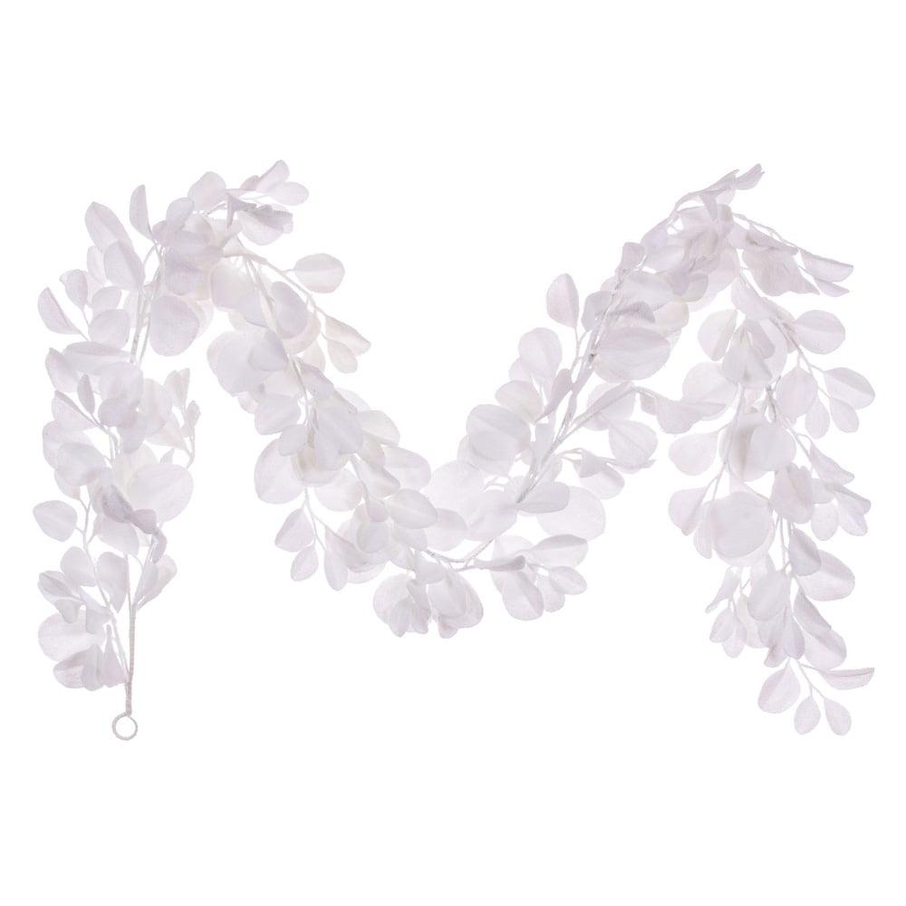 Elegant Snowy White Dogwood 6' Indoor Garland