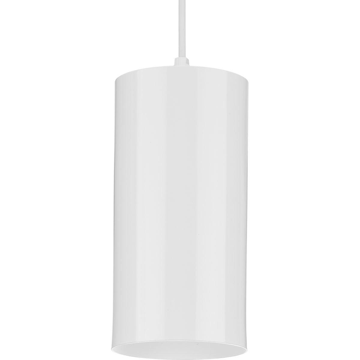 White Aluminum Cylinder 12" Outdoor Hanging Pendant Light