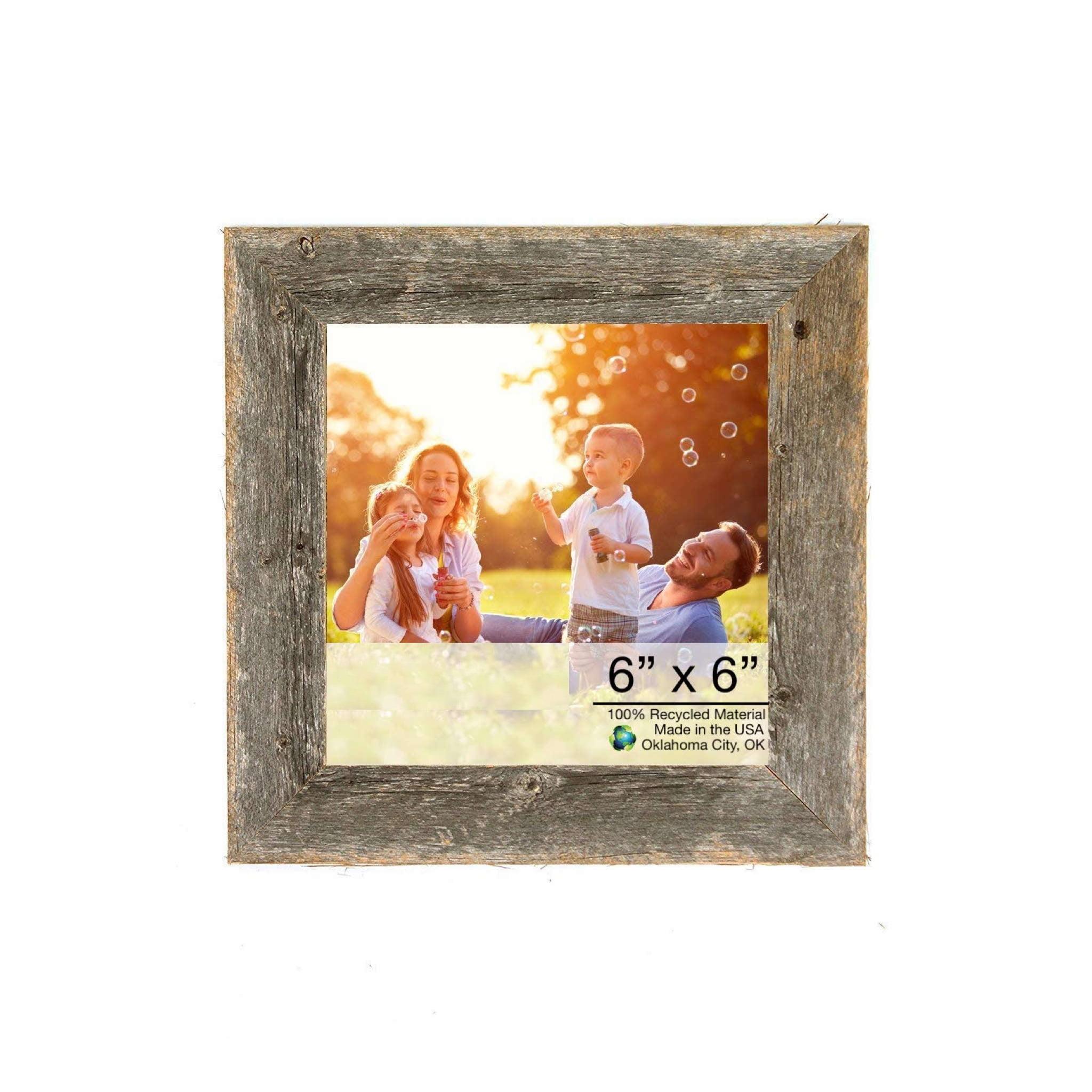 HomeRoots  6 x 6 in. Natural Weathered Gray Picture Frame