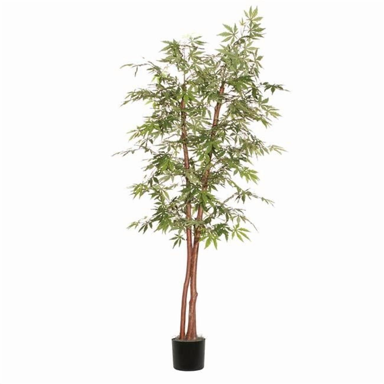 Vickerman 6' Artificial Japanese Maple Deluxe, Black Plastic Pot In a 7"Lx7"Wx6"H base.
