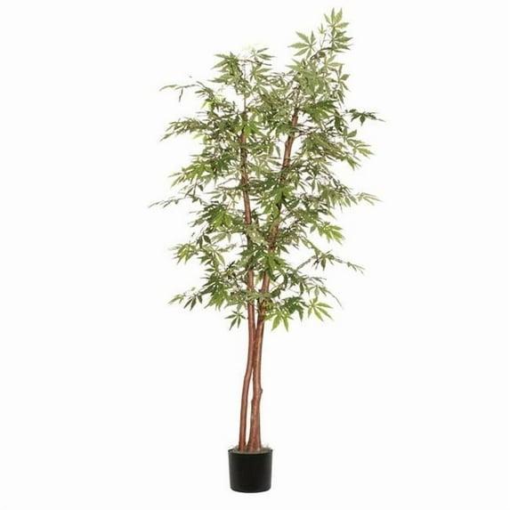 Vickerman 6' Artificial Japanese Maple Deluxe, Black Plastic Pot In a 7"Lx7"Wx6"H base.