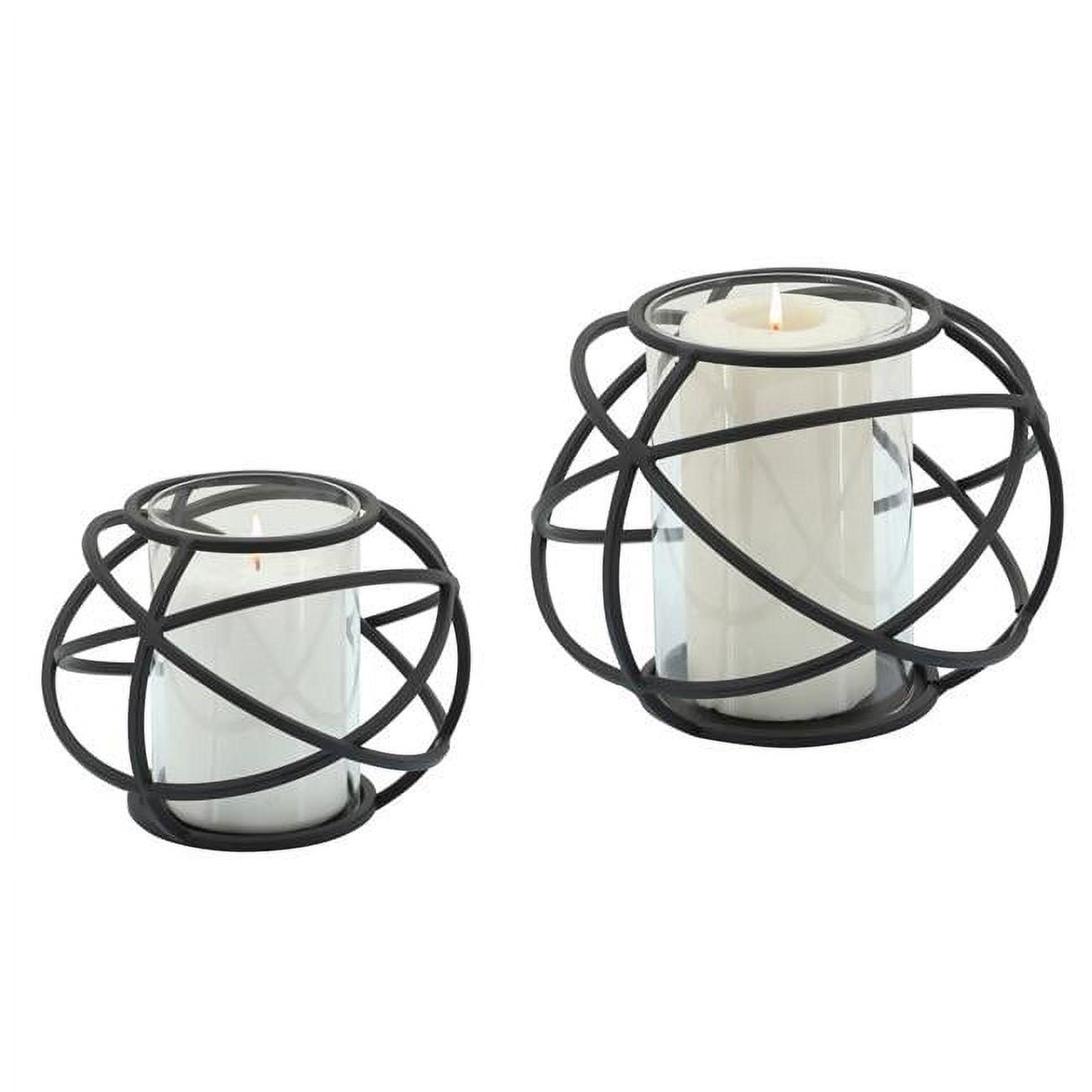 Sagebrook Home Set of 2 Decorative Orb Candle Holders - Contemporary Round Orb Shaped Votive Candle Tea Light