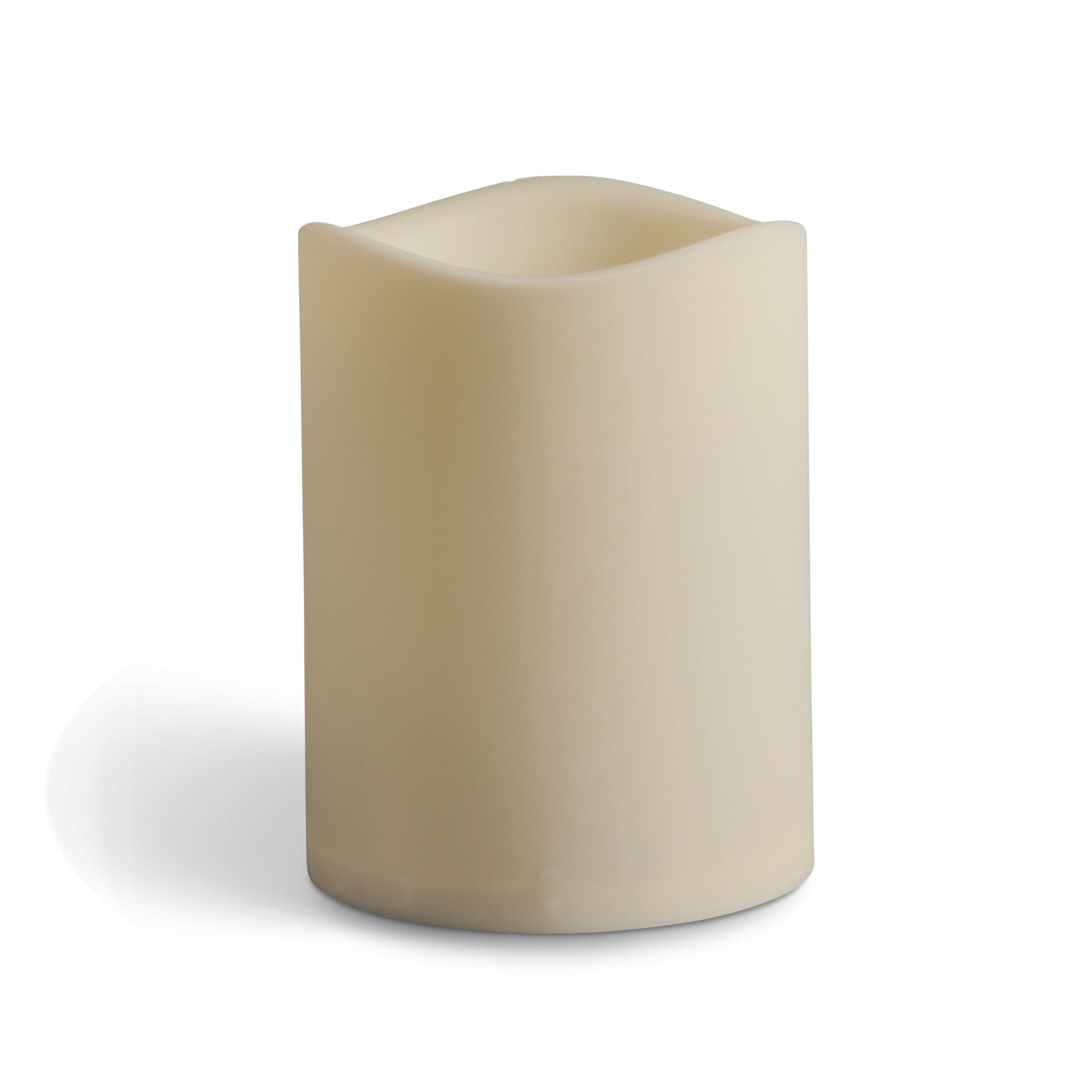 6-Inch Bisque Flameless LED Pillar Candle with Timer