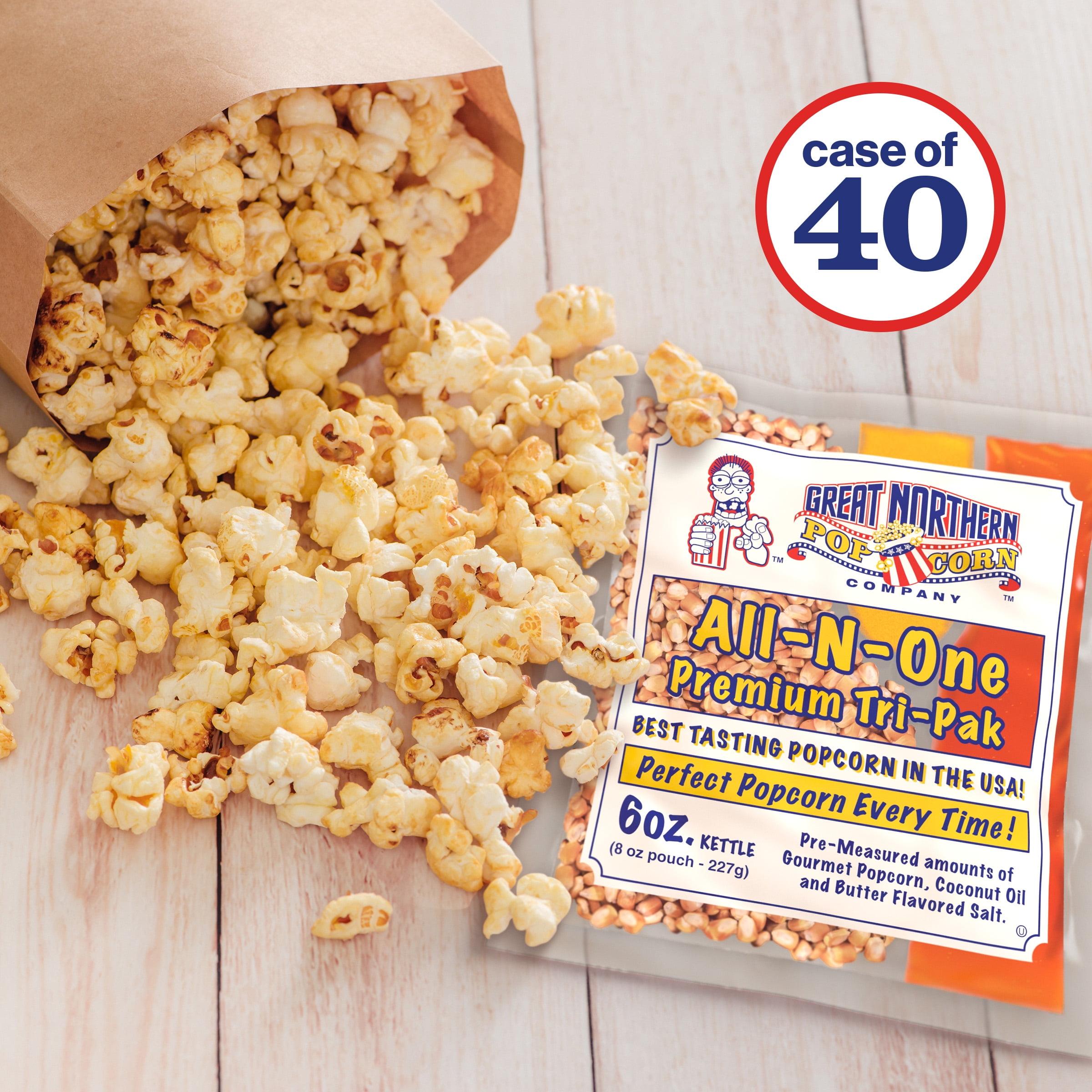 6 oz Popcorn Packs Pre-Measured, Movie Theater Style Packets for Popcorn Machines by Great Northern Popcorn (40 Case)