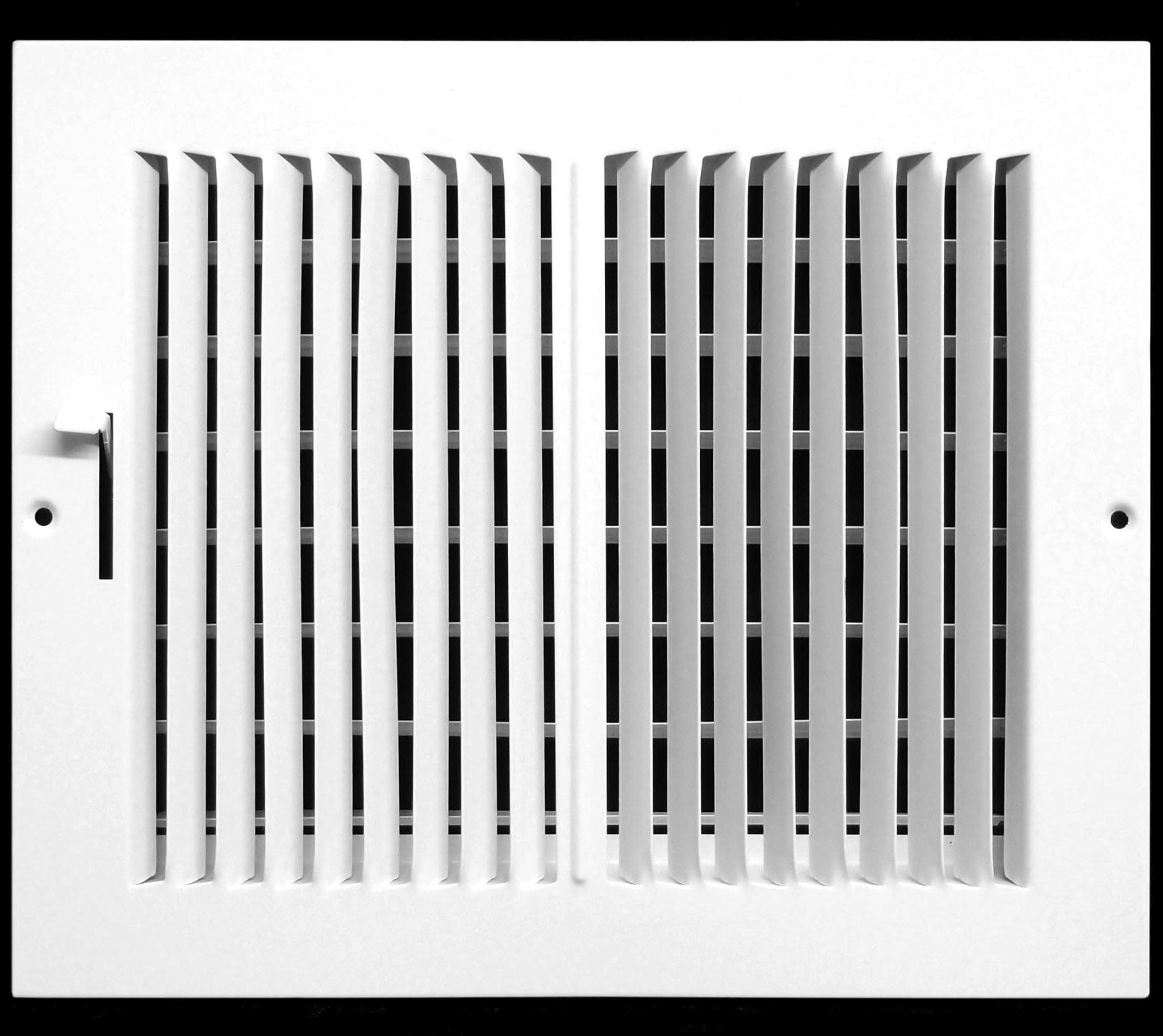 6" x 6" White Stamped Steel Vent Cover with Damper