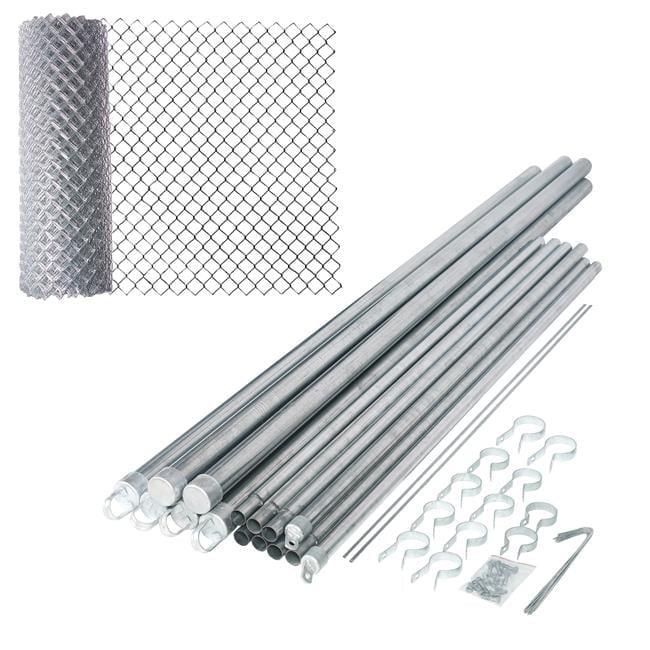 6 x 50 ft Galvanized Steel Chain Link Fence Kit with Hardware