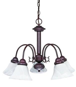 PaFagwy 60/183 Five Light Chandelier, 24 in, Bronze/Dark