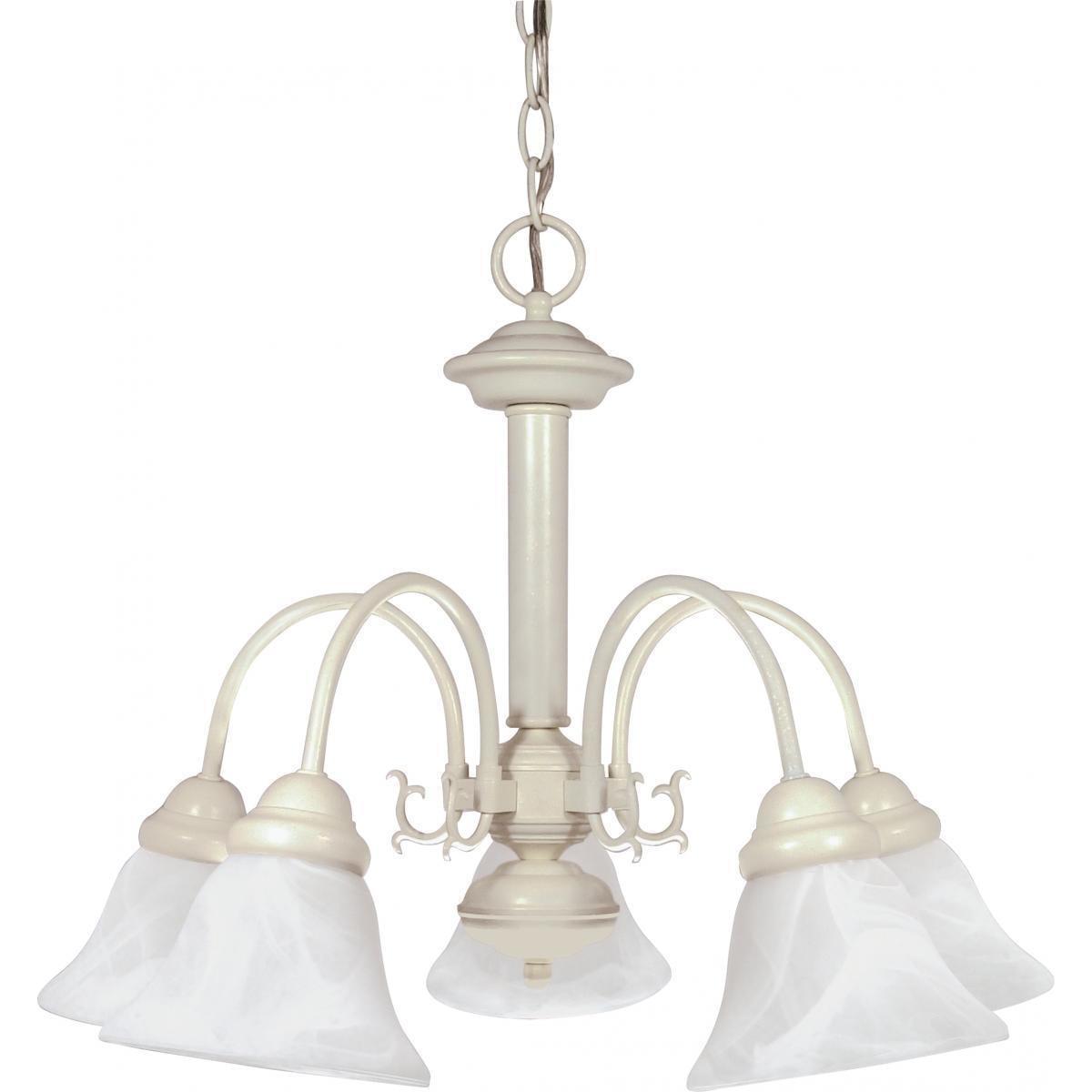 Ballerina 5-Light Textured White Chandelier with Glass Shades