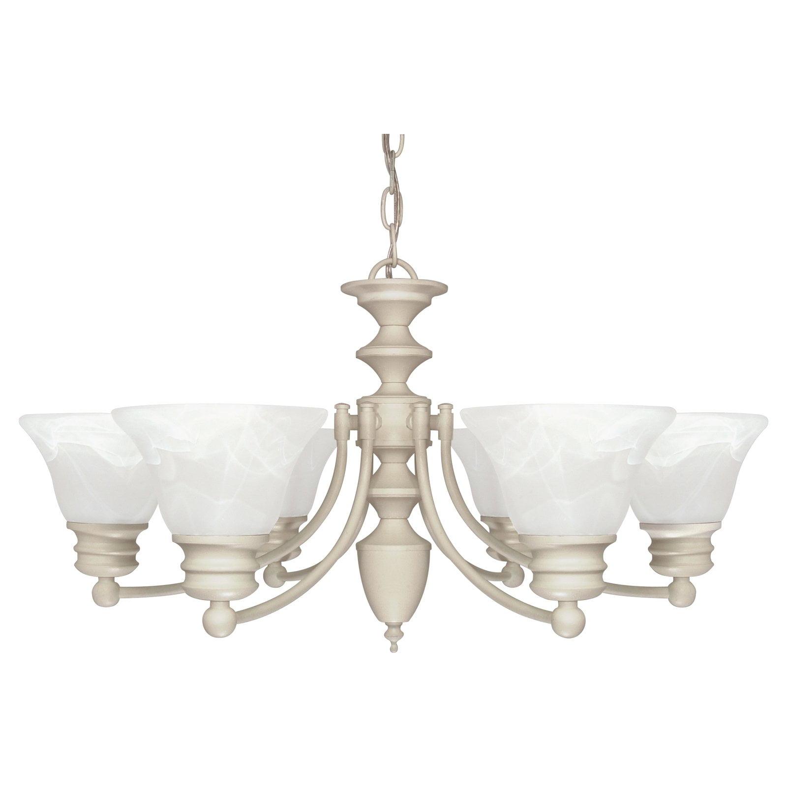 Empire White 26" 6-Light Traditional Chandelier