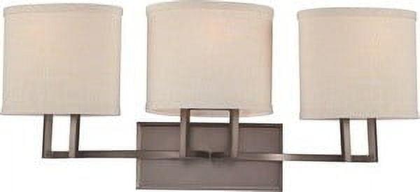 Gemini Transitional 3-Light Vanity in Hazel Bronze with Fabric Shades