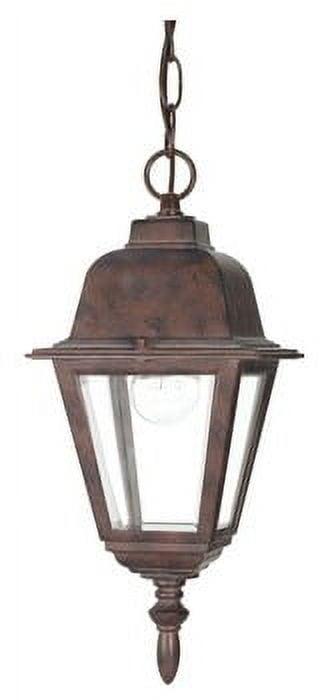 Briton Elegance 9.5" Old Bronze Outdoor Hanging Lantern with Clear Glass