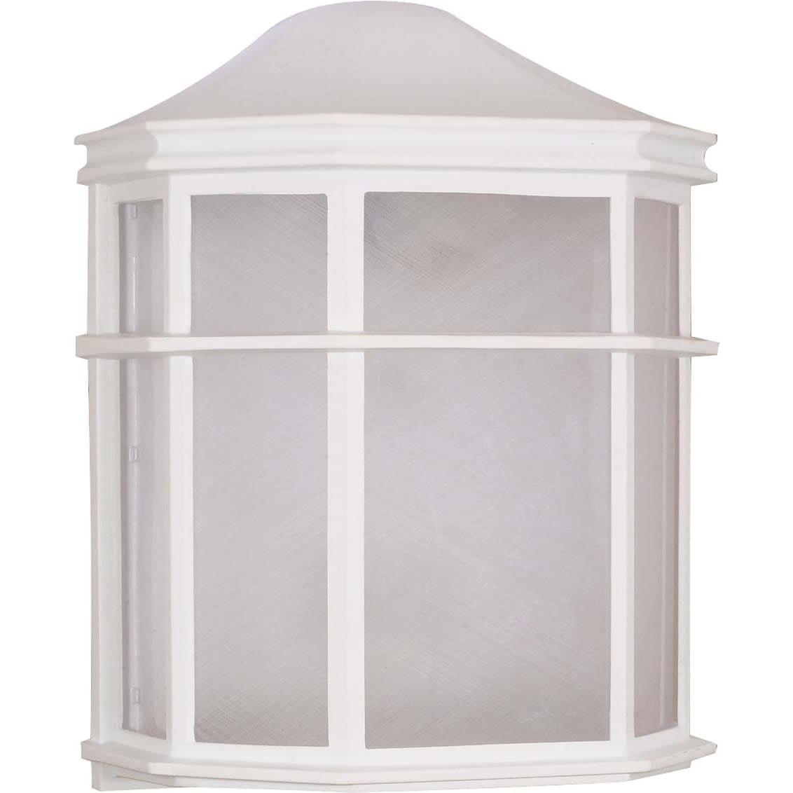 Transitional 9.75" White and Bronze Cage Lantern Wall Sconce