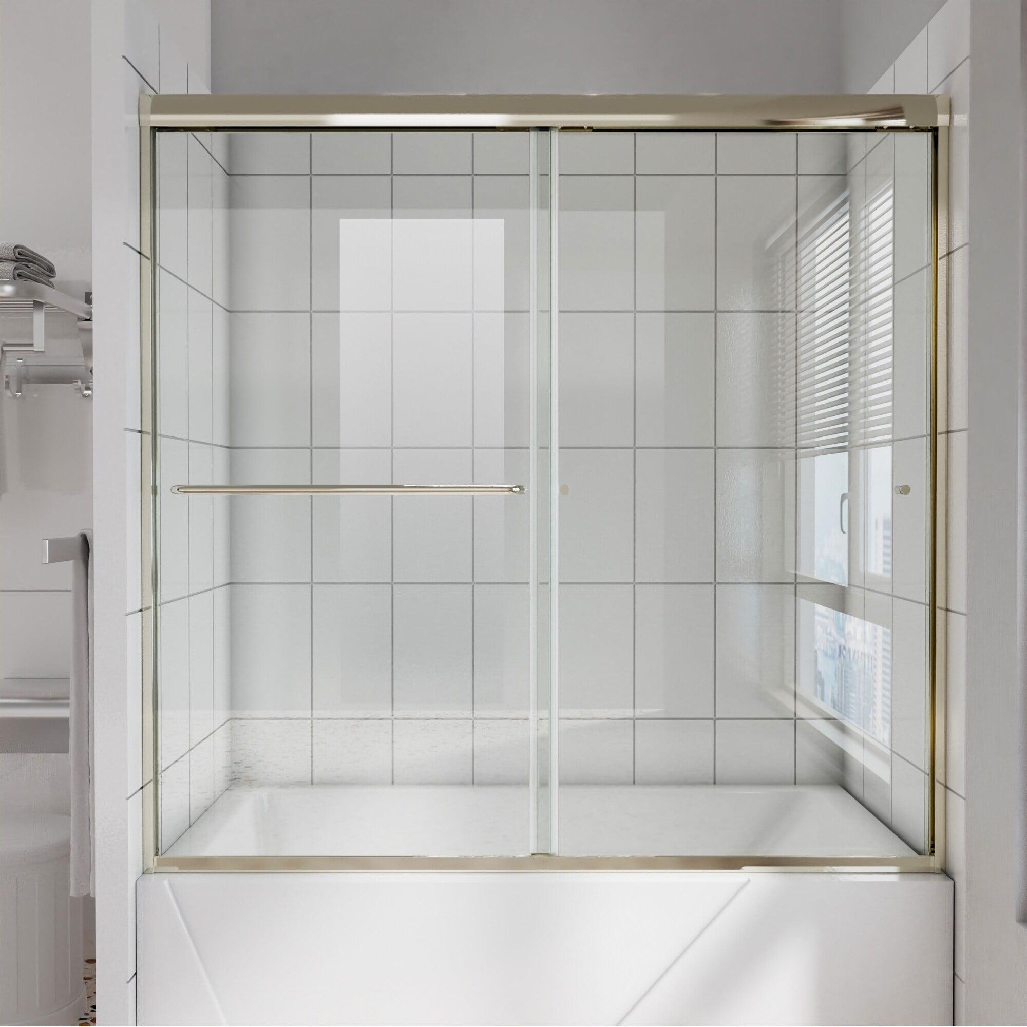 60'' x 58'' Brushed Nickel Double Sliding Shower Tub Door