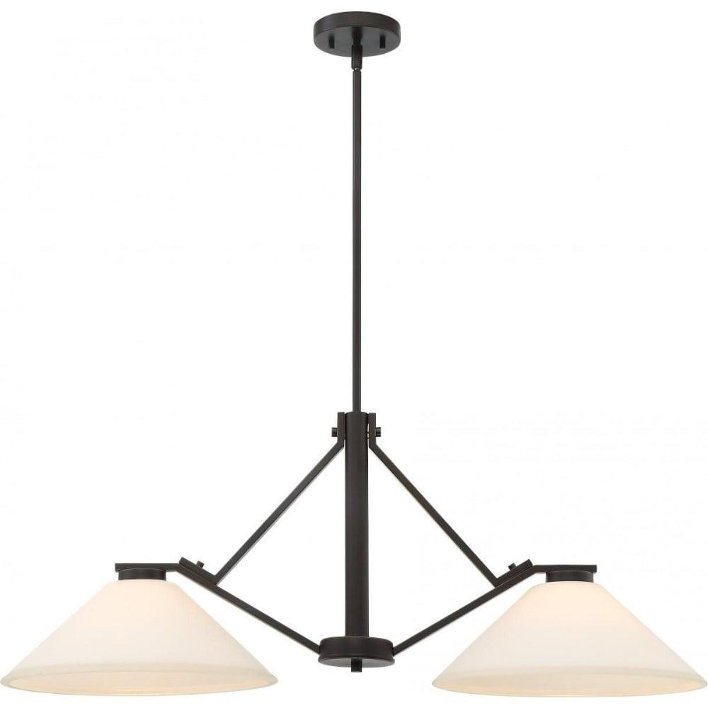 60/6348-Nuvo Lighting-Nome-Two Light Island-14.13 Inches Wide by 15 Inches High-Mahogany Bronze Finish