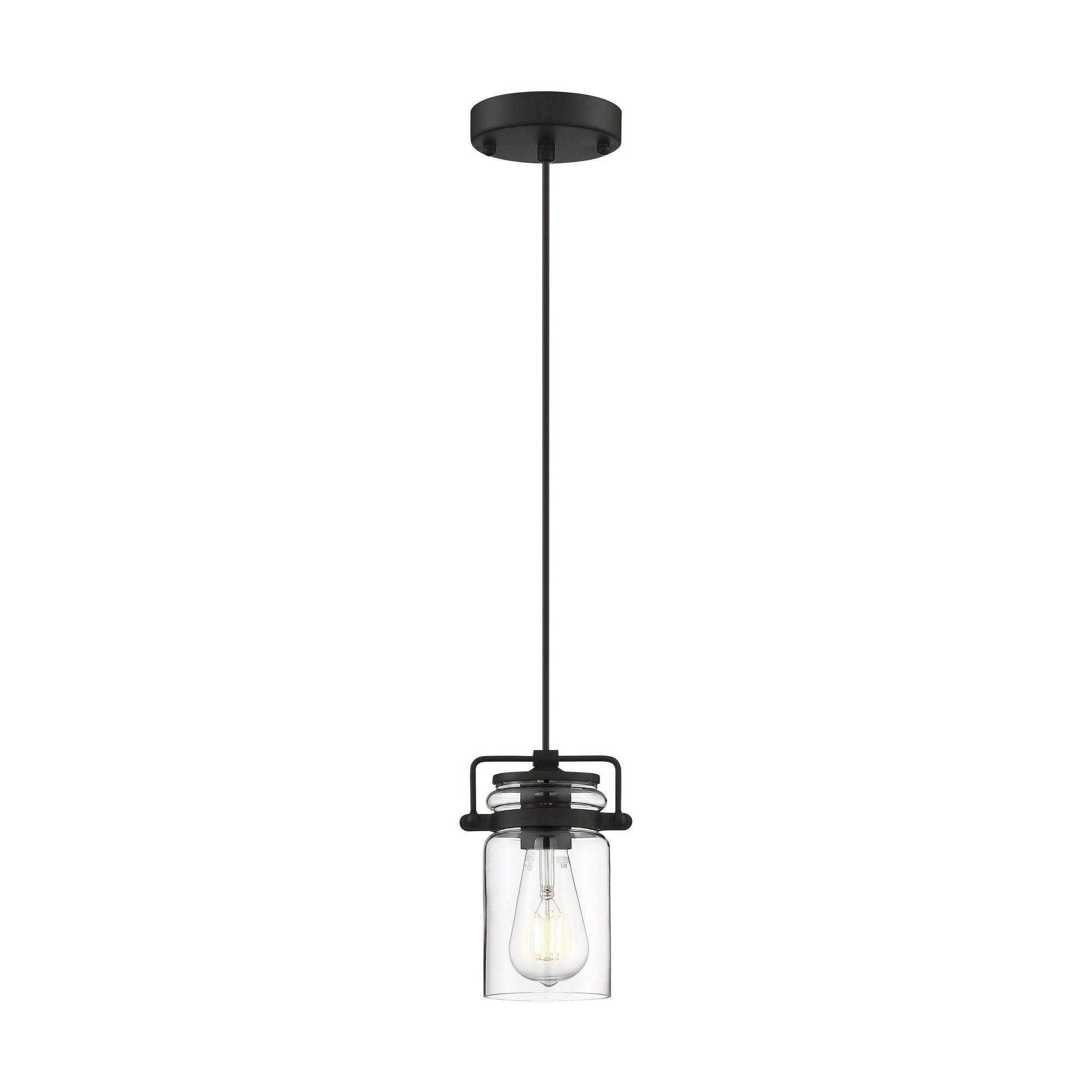 Nuvo Lighting Antebellum 1-Light Mini Pendant Fixture Matte Black Finish with Clear Glass - N/A