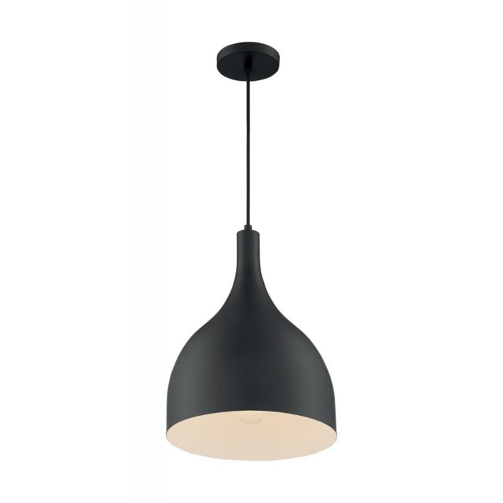 Bellcap Matte Black and Brass Large Pendant Light