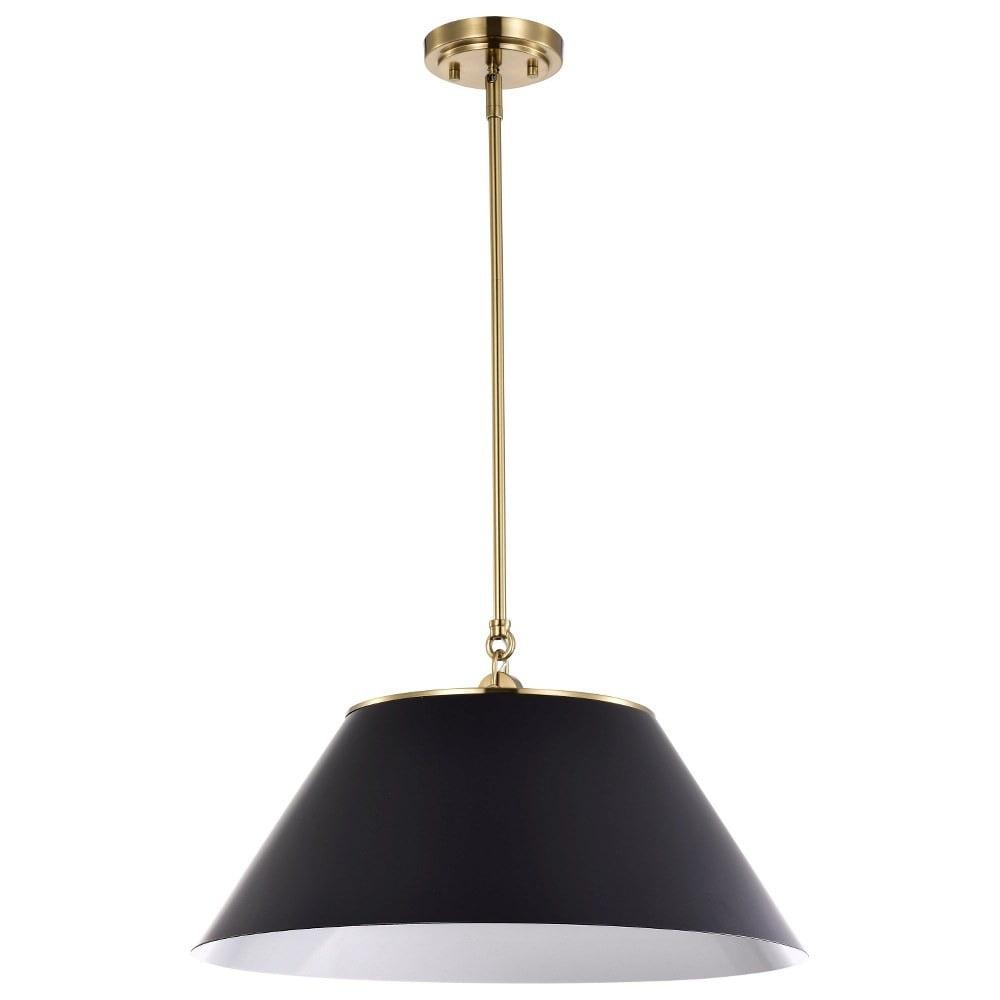 60/7414-Nuvo Lighting-Dover - 3 Light Large Pendant In Mid-Century Modern Style-13.75 Inches Tall and 20 Inches Wide-Black/Vintage Brass Finish