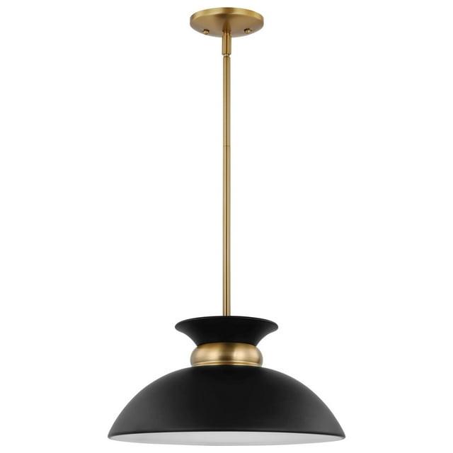 Nuvo Lighting Perkins 1 Light Small Pendant Matte Black with Burnished Brass
