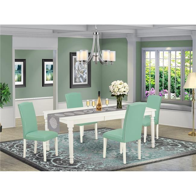 Linen White Extendable Dining Set with Pond Chairs