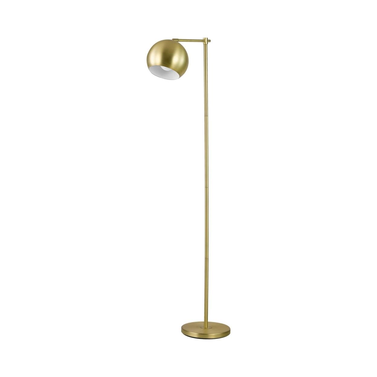 Cordless 60'' Brass Floor Lamp with Dome Shade and Round Base