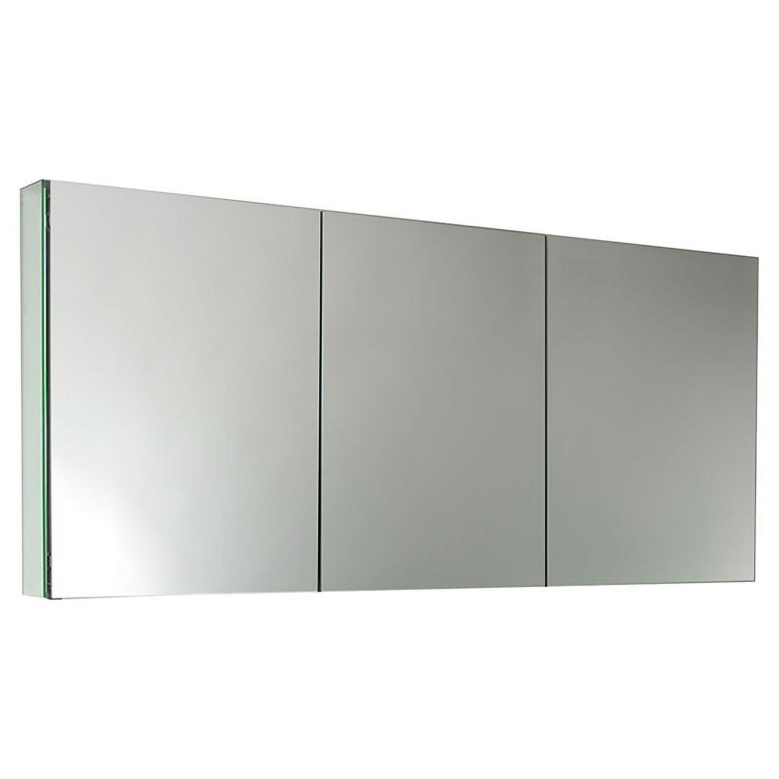 Contemporary 59" Wide Frameless Bathroom Medicine Cabinet with Interior Mirror