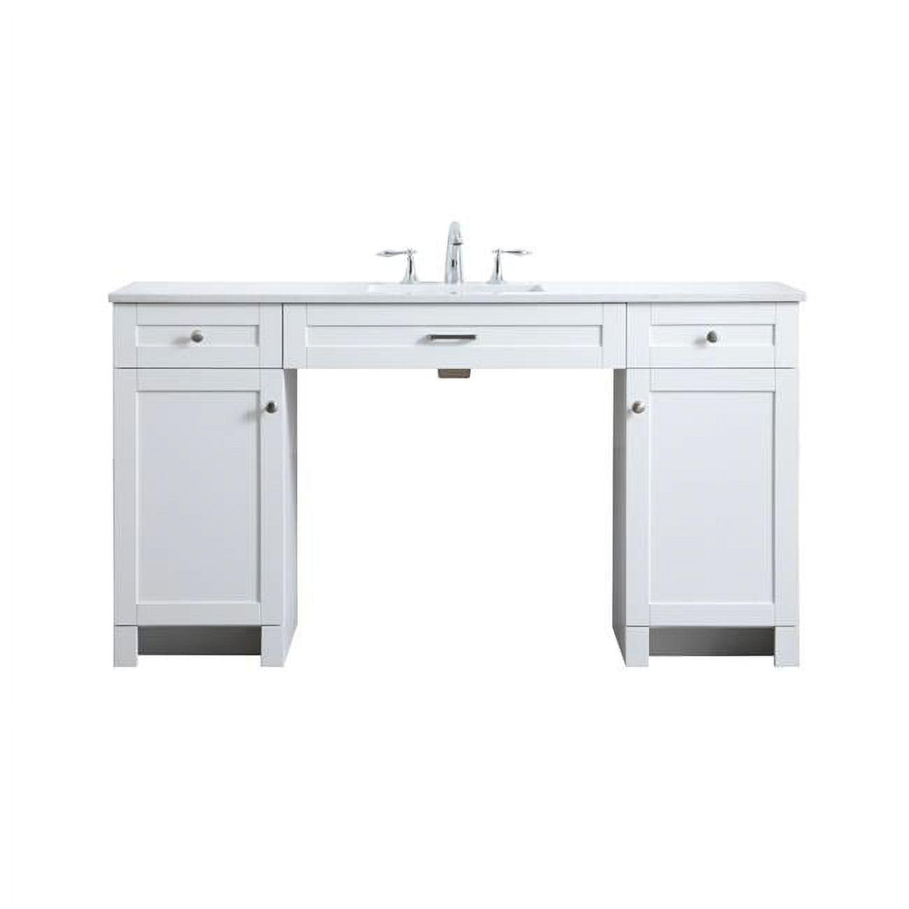 Cooper 60'' Single Bathroom Vanity with Engineered Marble Top