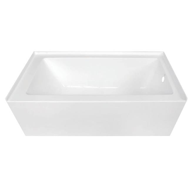 Kingston Brass Aqua Eden 60-Inch Acrylic Rectangular 3-Wall Alcove Tub