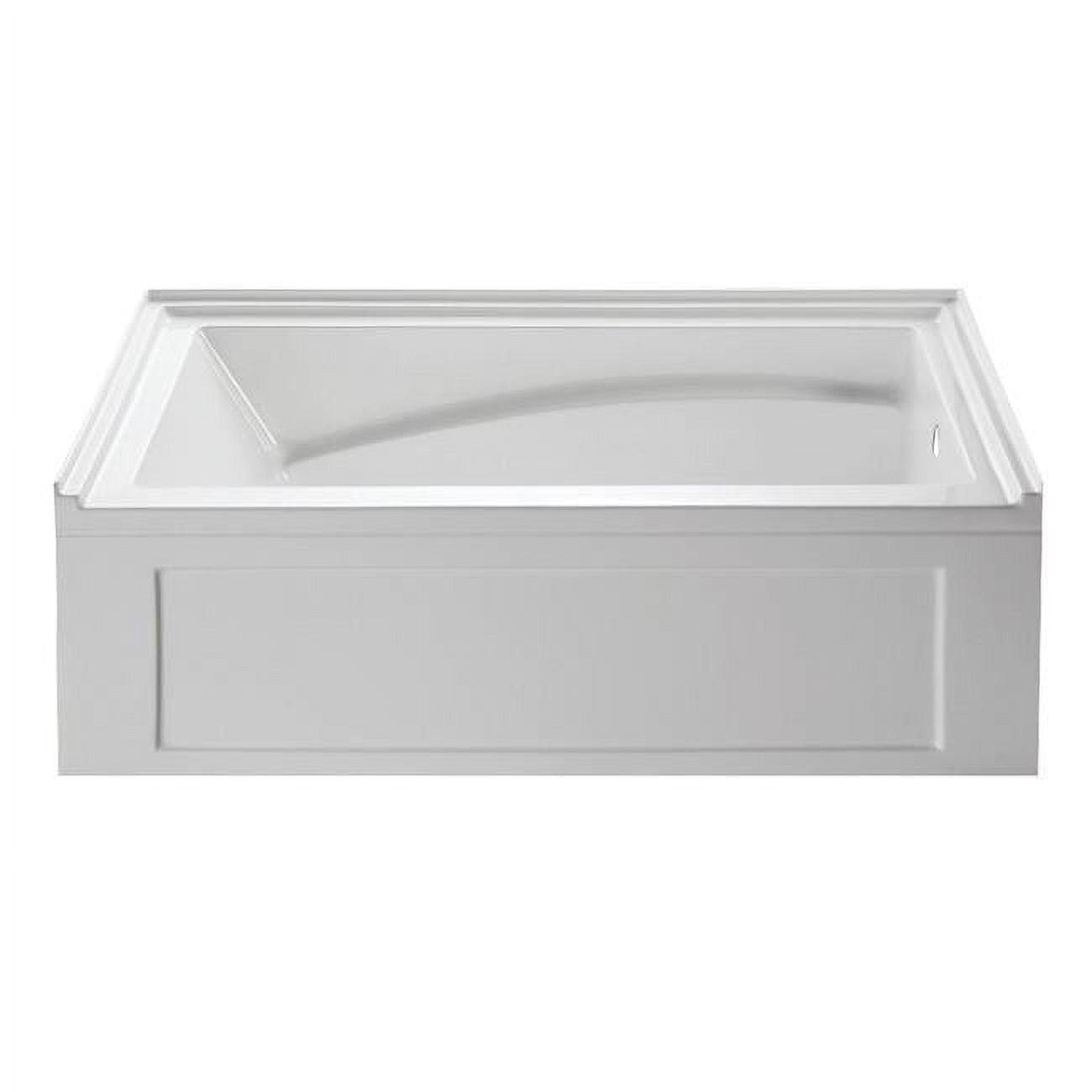 Kingston Brass Aqua Eden 60-Inch Acrylic Rectangular 3-Wall Alcove Tub with Armrest and Anti-Skid Surface