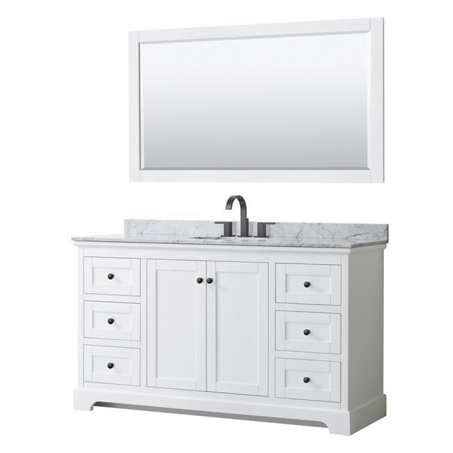 Avery 60'' Single Bathroom Vanity with Stone Top with Mirror