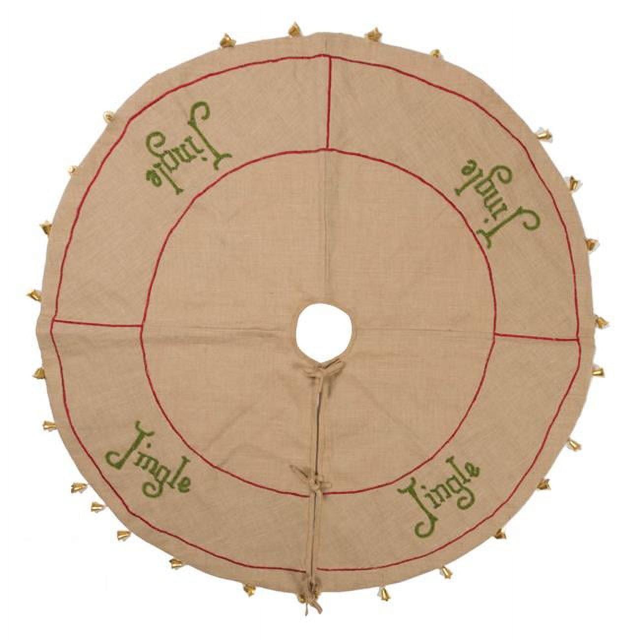 60" Burlap Jingle Collection Tan Christmas Tree Skirt