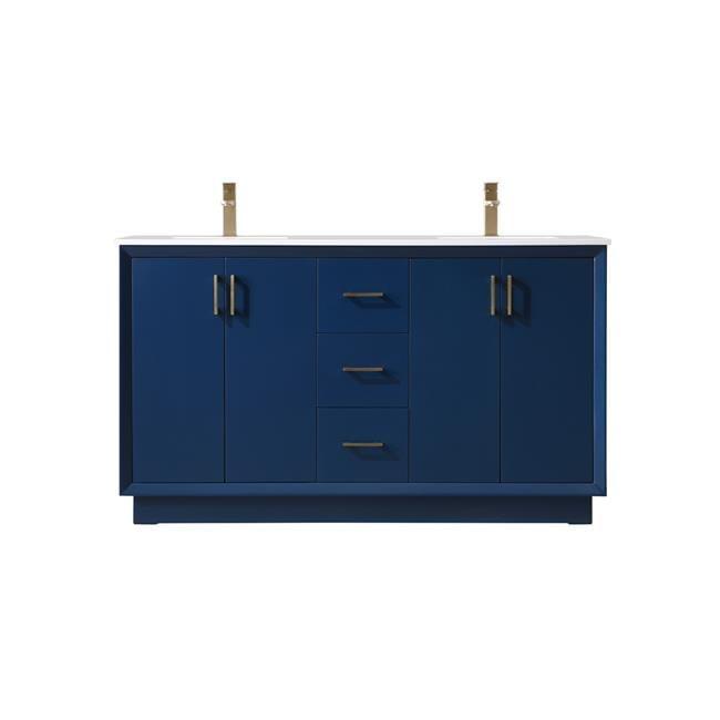 Latitude Run® Hayes 54'' Single Bathroom Vanity with Engineered Marble Top