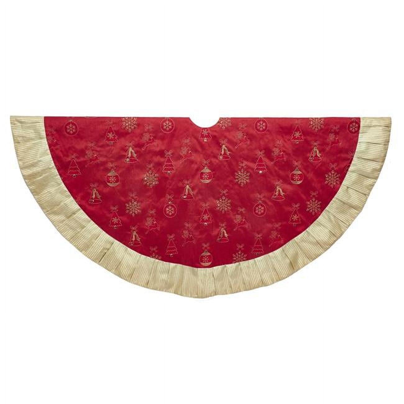 Kurt Adler 60" Red and Gold Ornament Tree Skirt