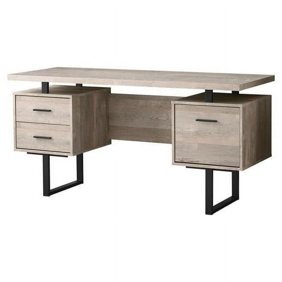 Monarch Specialties Computer Desk, Home Office, Laptop, Left, Right Set-Up, Storage Drawers, 60"L, Metal, Laminate
