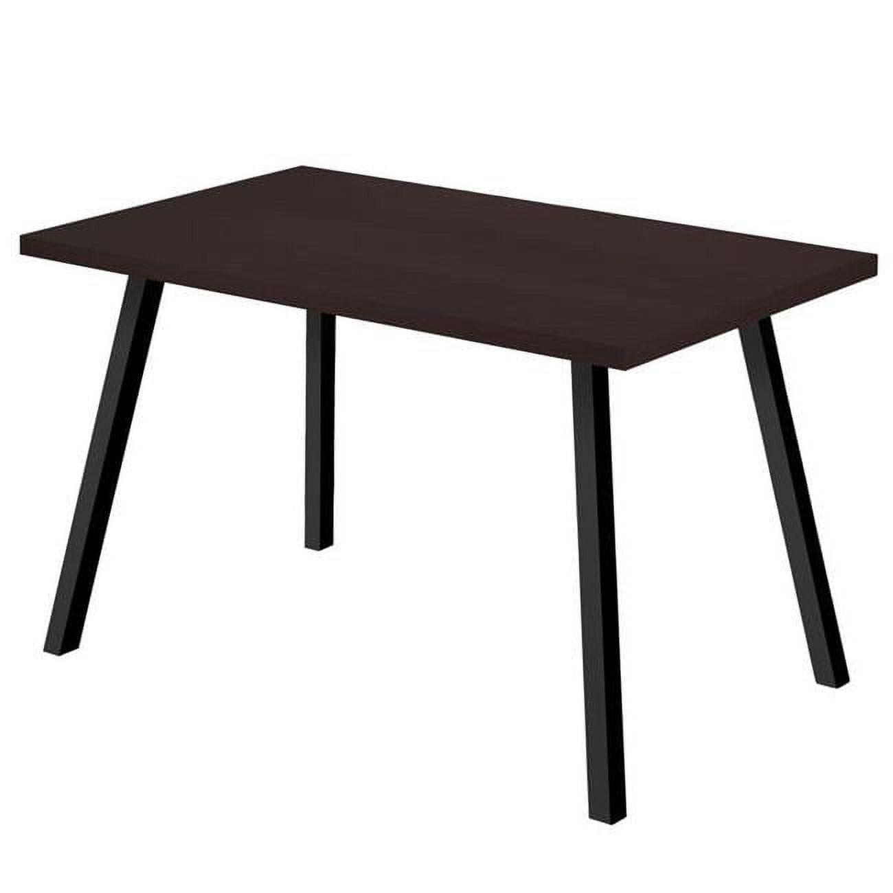 Espresso Reclaimed Wood 60" Dining Table with Black Metal Legs