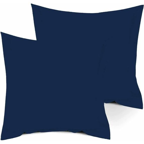 Vedanta Home Collection Square European Pillow Shams 28x28 Set of 2 Navy Blue Euro Shams 600 Thread Count 100% Natural Cotton Euro Pillow Shams Decorative