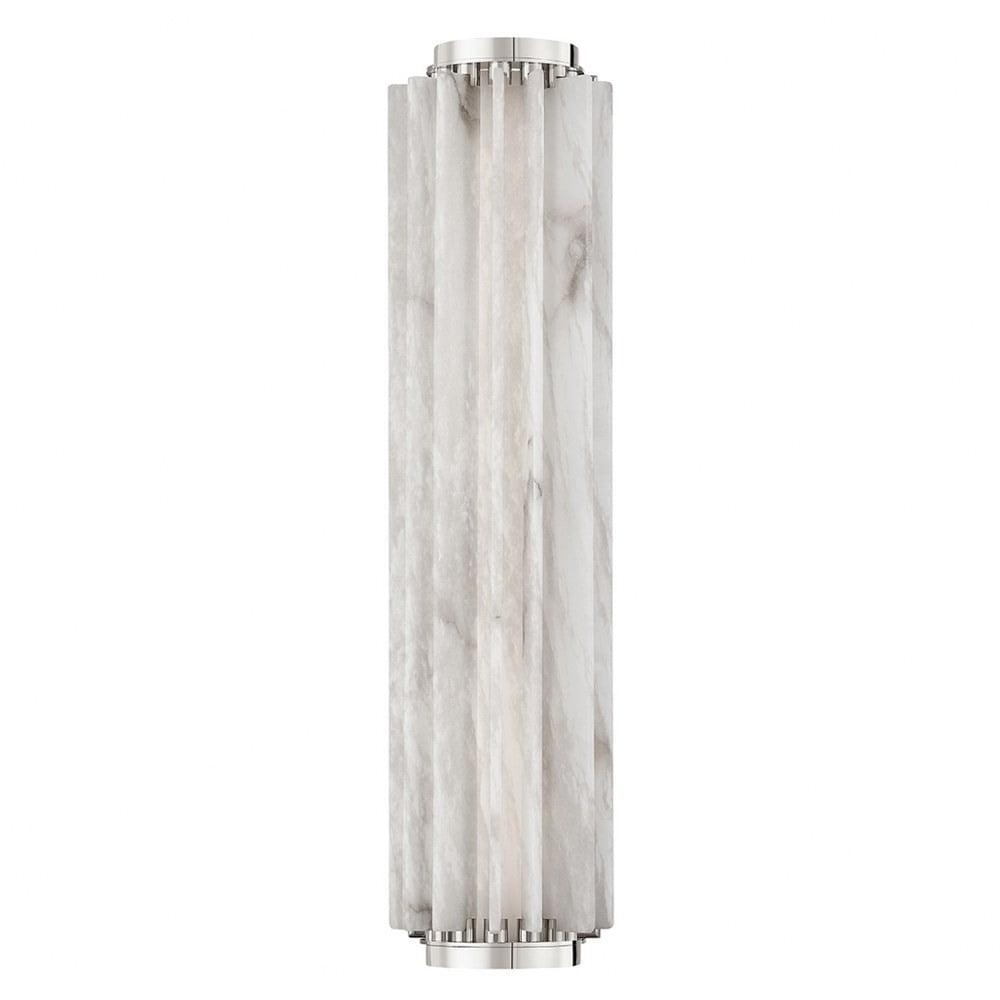 Hillside Polished Nickel Geometric Alabaster LED Sconce