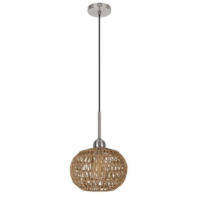 Brushed Steel and Rope LED Pendant Light Fixture